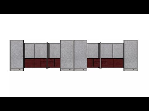 GOF Double 8 Person Separate Workstation Cubicle (11'D x 26'W x 6'H -W)