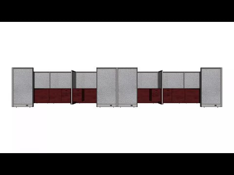 GOF Double 8 Person Separate Workstation Cubicle (10'D  X 24'W x 5'H -W)
