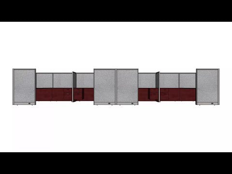 GOF Double 8 Person Separate Workstation Cubicle (12'D  x 28'W x 5'H -W)