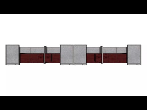 GOF Double 8 Person Separate Workstation Cubicle (10'D  x 26'W x 4'H -W)