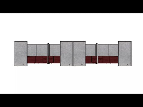 GOF Double 8 Person Separate Workstation Cubicle (12'D  x 28'W x 6'H -W)