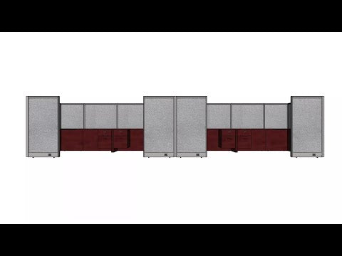 GOF Double 8 Person Workstation Cubicle (11'D  x 24'W x 5'H)