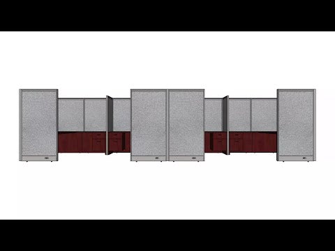 GOF Double 8 Person Separate Workstation Cubicle (12'D  x 24'W x 6'H -W)