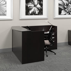 6' x 6' Reception Desk with B/B/F & F/F Pedestal