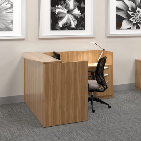 6' x 6' Reception Desk with B/B/F & F/F Pedestal