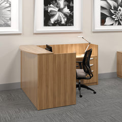 6' x 6' Reception Desk with Hanging B/F Pedestal