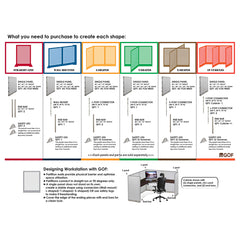 GOF 42”W x 48”H Single Full Fabric Panel