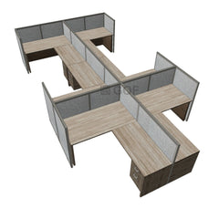 GOF Double 6 Person Workstation Cubicle (10'D x 18'W x 4'H) / Office Partition, Room Divider - Kainosbuy.com