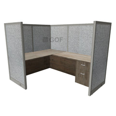GOF 1 Person Workstation Cubicle (5'D x 6'W x 5'H) / Office Partition, Room Divider - Kainosbuy.com