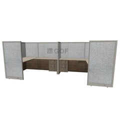 GOF 2 Person Separate Workstation Cubicle (5.5'D  x 12'W x 5'H-W) / Office Partition, Room Divider - Kainosbuy.com
