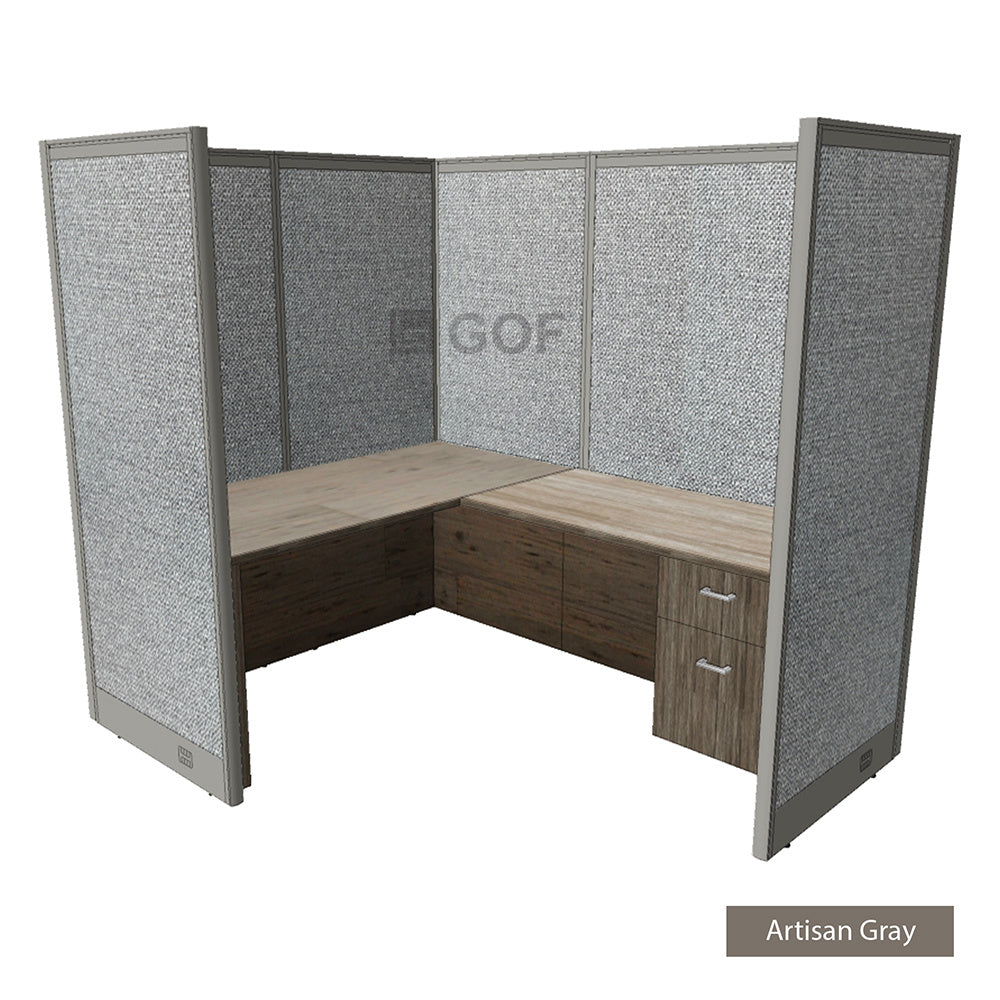 GOF 1 Person Workstation Cubicle (6'D x 6'W x 6'H) / Office Partition, Room Divider - Kainosbuy.com
