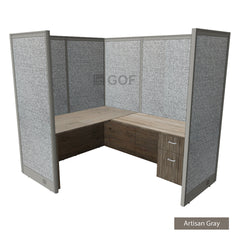 GOF 1 Person Workstation Cubicle (5.5'D x 6'W x 6'H) / Office Partition, Room Divider - Kainosbuy.com