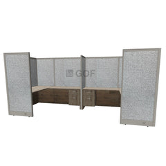 GOF 2 Person Separate Workstation Cubicle (6'D  x 14'W x 6'H -W) / Office Partition, Room Divider - Kainosbuy.com