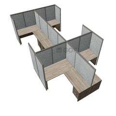 GOF Double 6 Person Workstation Cubicle (10'D x 19.5'W x 6'H) / Office Partition, Room Divider - Kainosbuy.com