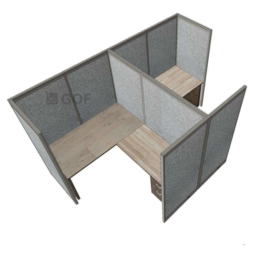 GOF Double 2 Person Workstation Cubicle (11'D x 6'W x 6'H) / Office Partition, Room Divider - Kainosbuy.com
