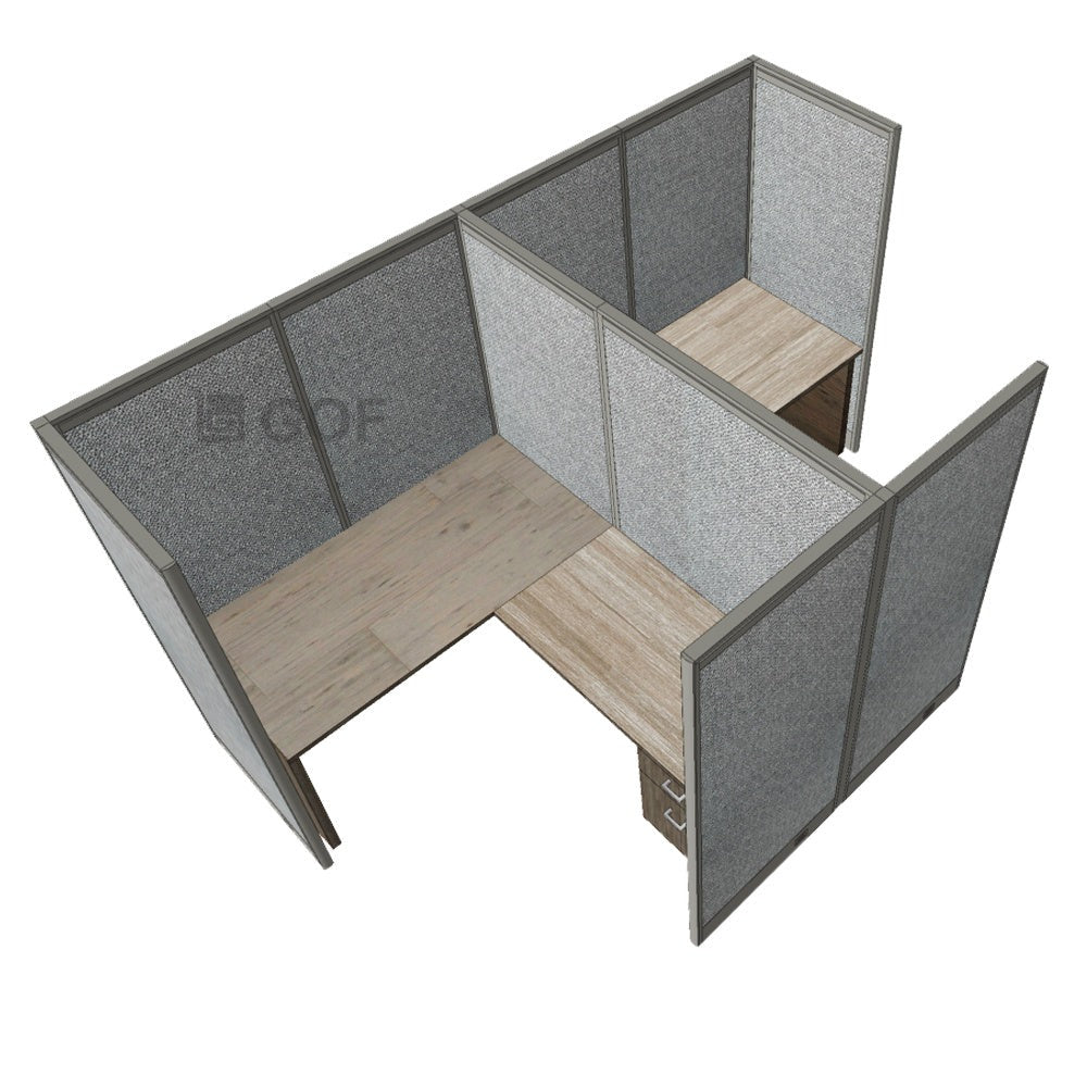 GOF Double 2 Person Workstation Cubicle (12'D x 7'W x 6'H) / Office Partition, Room Divider - Kainosbuy.com