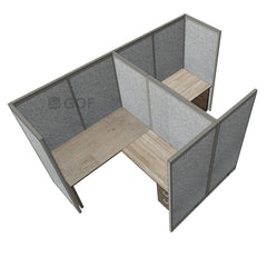 GOF Double 2 Person Workstation Cubicle (10'D x 6.5'W x 6'H) / Office Partition, Room Divider - Kainosbuy.com