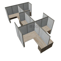 GOF Double 6 Person Separate Workstation Cubicle (12'D x 18'W x 6'H-W) / Office Partition, Room Divider - Kainosbuy.com