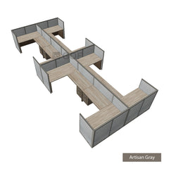 GOF Double 8 Person Workstation Cubicle (12'D x 28'W x 4'H) / Office Partition, Room Divider - Kainosbuy.com