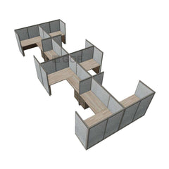 GOF Double 8 Person Separate Workstation Cubicle (10'D  X 24'W x 5'H -W) / Office Partition, Room Divider - Kainosbuy.com