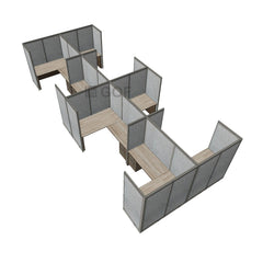 GOF Double 8 Person Separate Workstation Cubicle (C-12'D  x 24'W x 6'H -W) / Office Partition, Room Divider - Kainosbuy.com