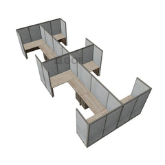 GOF Double 8 Person Workstation Cubicle (12'D x 28'W x 6'H) / Office Partition, Room Divider - Kainosbuy.com