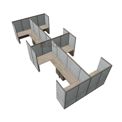 GOF Double 8 Person Workstation Cubicle (11'D x 24'W x 6'H) / Office Partition, Room Divider - Kainosbuy.com