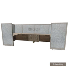 GOF 2 Person Workstation Cubicle (5.5'D x 12'W x 5'H) / Office Partition, Room Divider - Kainosbuy.com
