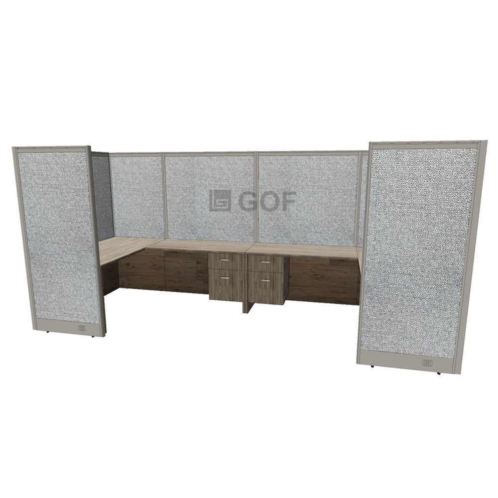 GOF 2 Person Separate Workstation Cubicle (C-6'D  x 12'W x 6'H -W) / Office Partition, Room Divider - Kainosbuy.com