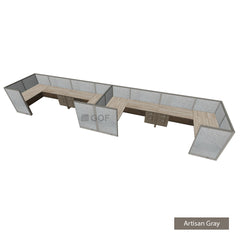 GOF 4 Person Workstation Cubicle (C-6'D  x 24'W x 4'H) / Office Partition, Room Divider - Kainosbuy.com