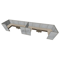 GOF 4 Person Workstation Cubicle (6'D  x 28'W x 5'H) / Office Partition, Room Divider - Kainosbuy.com