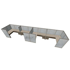 GOF 4 Person Separate Workstation Cubicle (5'D x 26'W x 5'H -W) / Office Partition, Room Divider - Kainosbuy.com