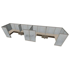 GOF 4 Person Separate Workstation Cubicle (5'D x 26'W x 6'H -W) / Office Partition, Room Divider - Kainosbuy.com