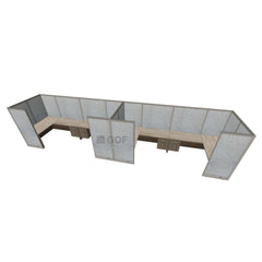 GOF 4 Person Workstation Cubicle (5'D  x 26'W x 6'H) / Office Partition, Room Divider - Kainosbuy.com