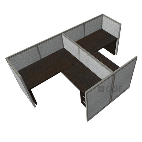 GOF Double 2 Person Workstation Cubicle (C-12'D x 6'W x 4'H) / Office Partition, Room Divider - Kainosbuy.com