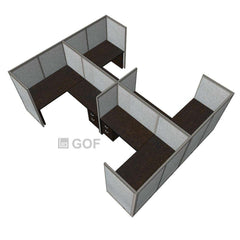 GOF Double 4 Person Separate Workstation Cubicle (12'D x 12'W x 5'H-W) / Office Partition, Room Divider - Kainosbuy.com
