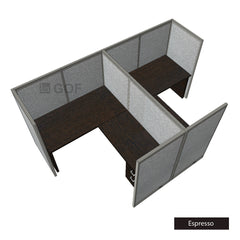 GOF Double 2 Person Workstation Cubicle (10'D x 6.5'W x 5'H) / Office Partition, Room Divider - Kainosbuy.com