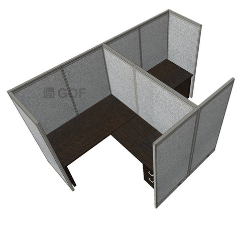 GOF Double 2 Person Workstation Cubicle (10'D x 6'W x 6'H) / Office Partition, Room Divider - Kainosbuy.com