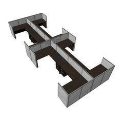 GOF Double 8 Person Workstation Cubicle (11'D x 26'W x 4'H) / Office Partition, Room Divider - Kainosbuy.com