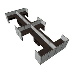 GOF Double 8 Person Workstation Cubicle (12'D x 24'W x 4'H) / Office Partition, Room Divider - Kainosbuy.com