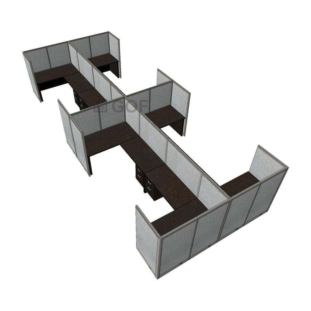 GOF Double 8 Person Workstation Cubicle (10'D x 26'W x 5'H) / Office Partition, Room Divider - Kainosbuy.com