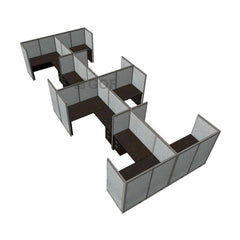 GOF Double 8 Person Separate Workstation Cubicle (12'D  x 24'W x 5'H -W) / Office Partition, Room Divider - Kainosbuy.com