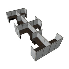 GOF Double 8 Person Separate Workstation Cubicle (10'D  X 24'W x 5'H -W) / Office Partition, Room Divider - Kainosbuy.com