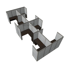 GOF Double 8 Person Separate Workstation Cubicle (11'D  x 24'W x 6'H -W) / Office Partition, Room Divider - Kainosbuy.com
