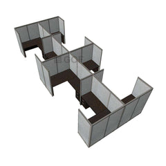 GOF Double 8 Person Separate Workstation Cubicle (10'D  x 24'W x 6'H -W) / Office Partition, Room Divider - Kainosbuy.com