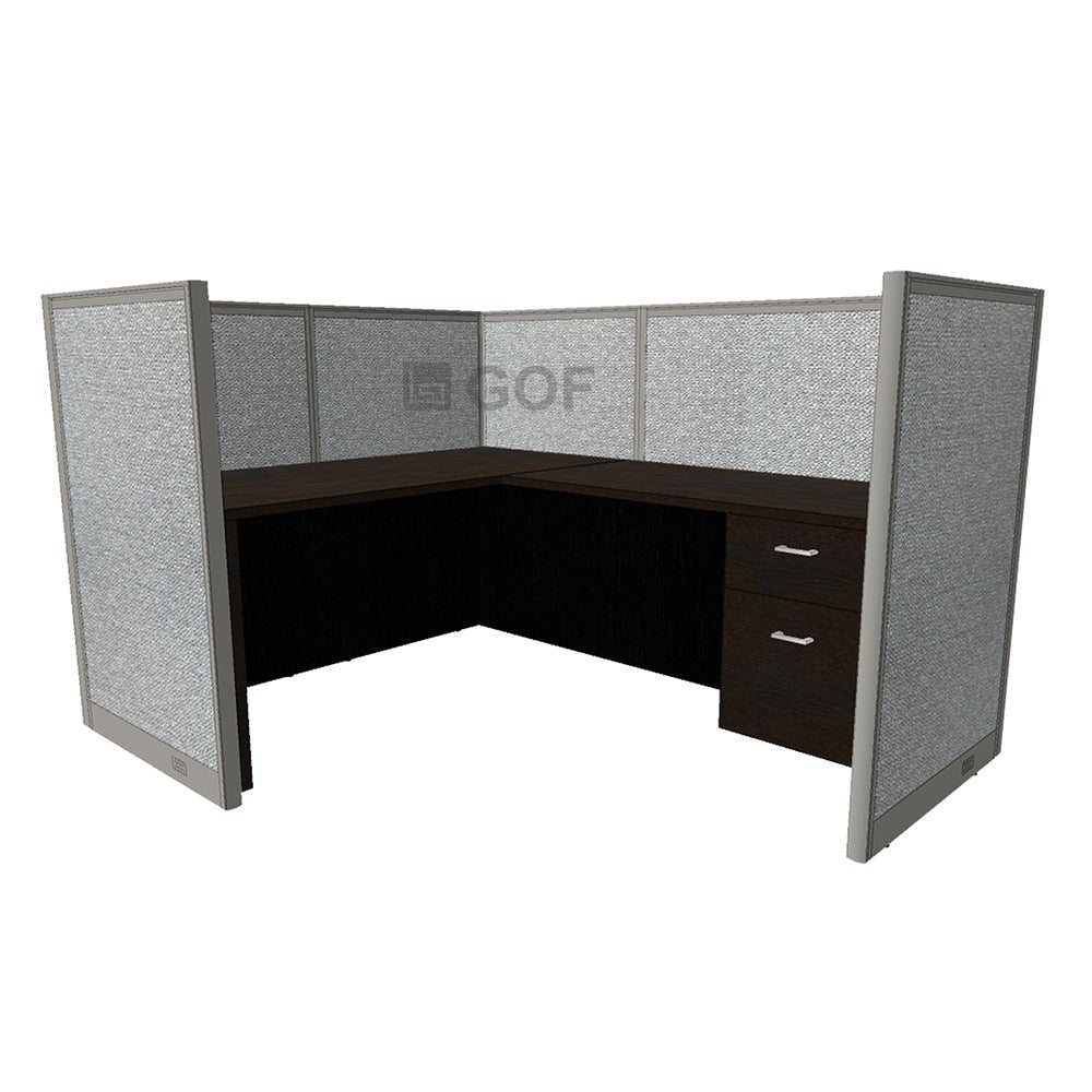 GOF 1 Person Workstation Cubicle (5.5'D x 6'W x 4'H) / Office Partition, Room Divider - Kainosbuy.com