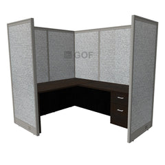 GOF 1 Person Workstation Cubicle (5'D x 6.5'W x 6'H) / Office Partition, Room Divider - Kainosbuy.com