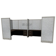GOF 2 Person Separate Workstation Cubicle (C-6'D  x 12'W x 6'H -W) / Office Partition, Room Divider - Kainosbuy.com