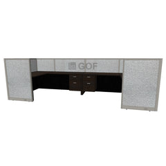 GOF 2 Person Workstation Cubicle (6'D x 12'W x 4'H) / Office Partition, Room Divider - Kainosbuy.com