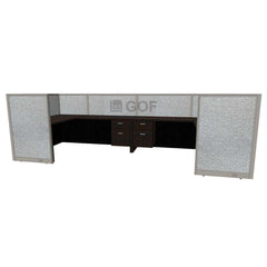 GOF 2 Person Workstation Cubicle (C-6'D x 12'W x 4'H) / Office Partition, Room Divider - Kainosbuy.com